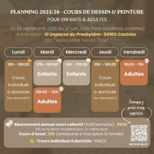 Cours de Dessin & Peinture – Inscriptions 2025/26